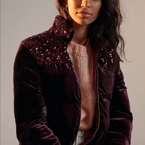 Fran Velvet Sequin Puffer Jacket